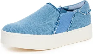 Vince Women's Warren Fray Sneakers, Jeans Blue, 6 Medium US