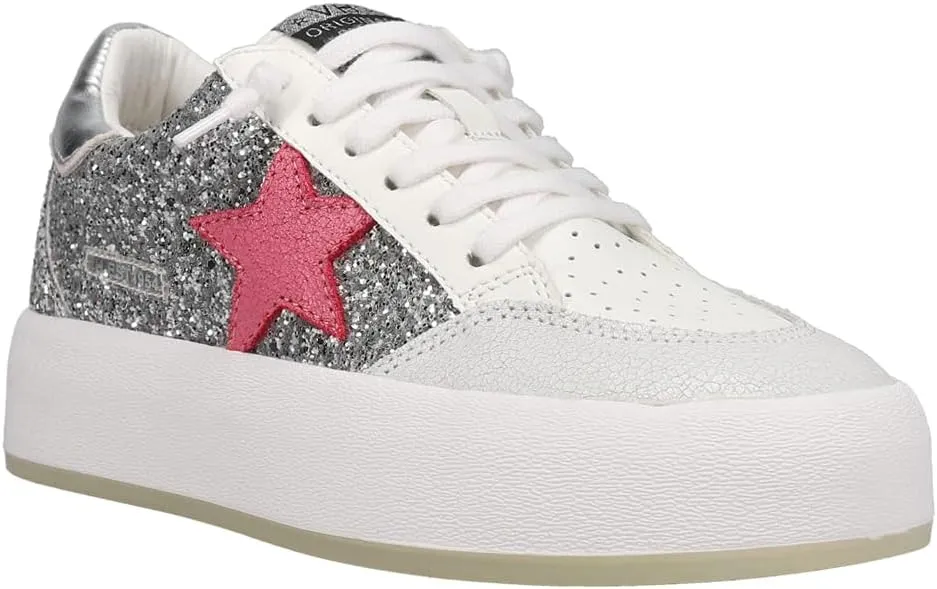 VINTAGE HAVANA Women's Ream Glitter Metallic Slip on Platform Sneaker