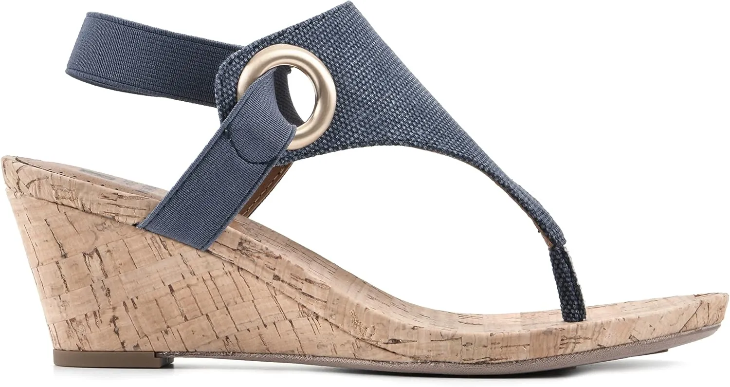WHITE MOUNTAIN Women's Aida Cork Wedge Sandal