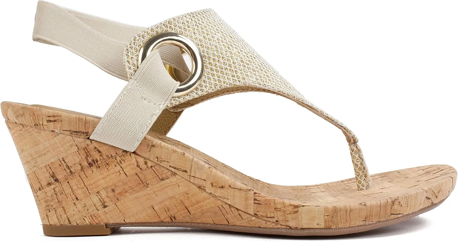 WHITE MOUNTAIN Women's Aida Cork Wedge Sandal