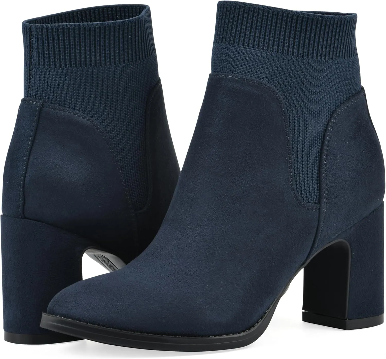 WHITE MOUNTAIN Women's Grapery Block Heel Sock Bootie