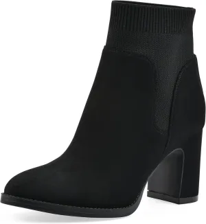 WHITE MOUNTAIN Women's Grapery Block Heel Sock Bootie
