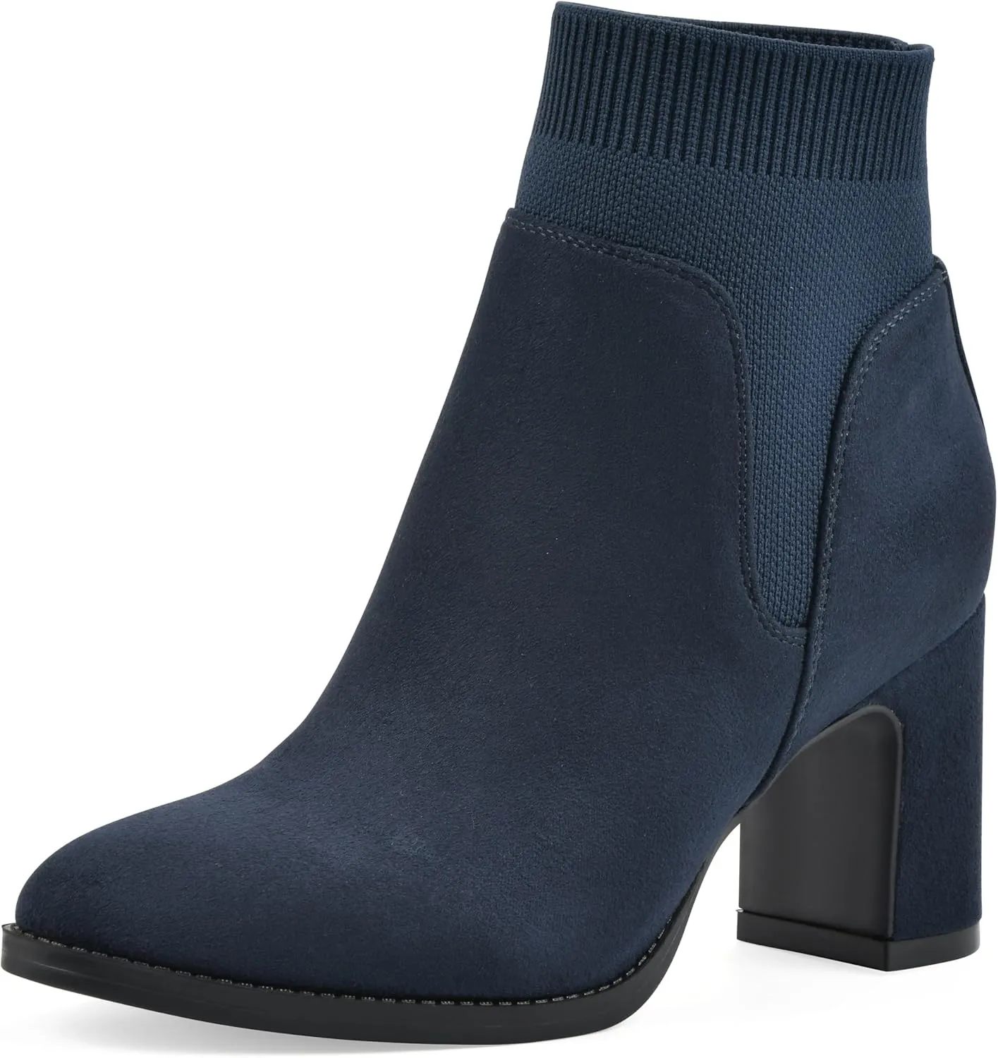 WHITE MOUNTAIN Women's Grapery Block Heel Sock Bootie