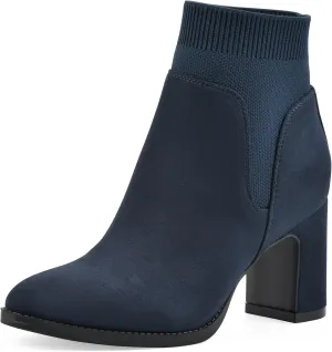WHITE MOUNTAIN Women's Grapery Block Heel Sock Bootie