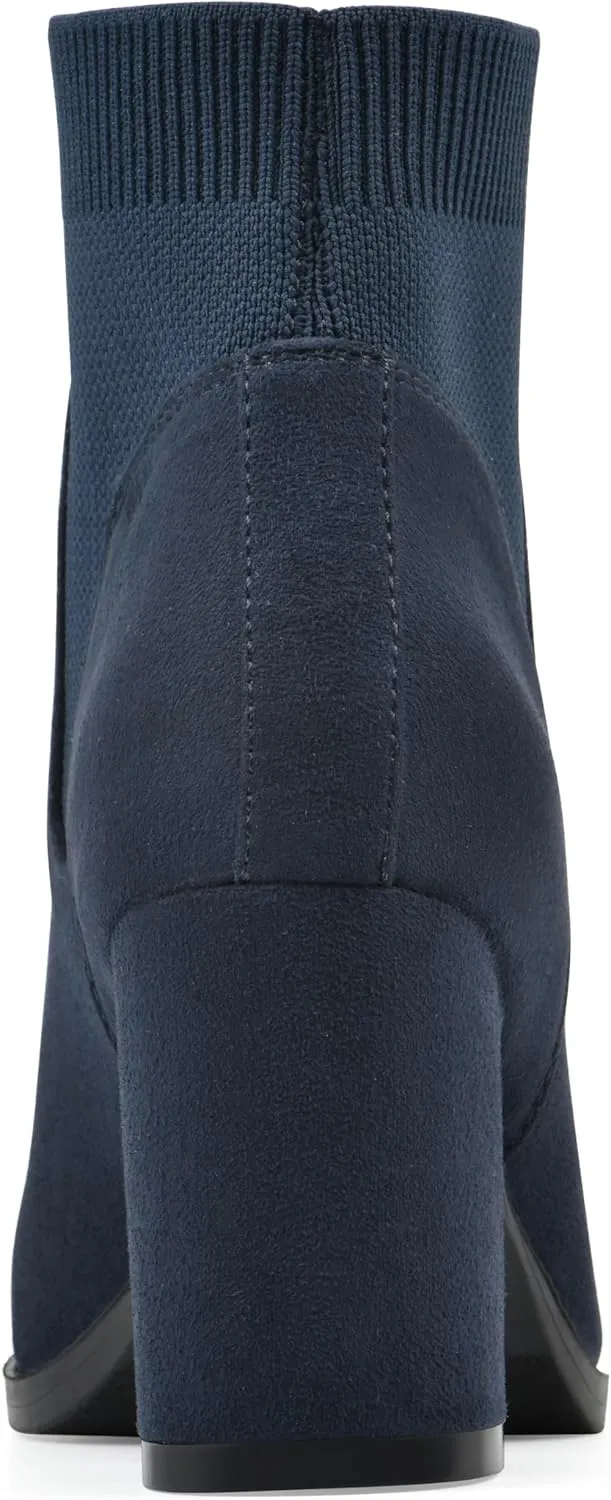 WHITE MOUNTAIN Women's Grapery Block Heel Sock Bootie