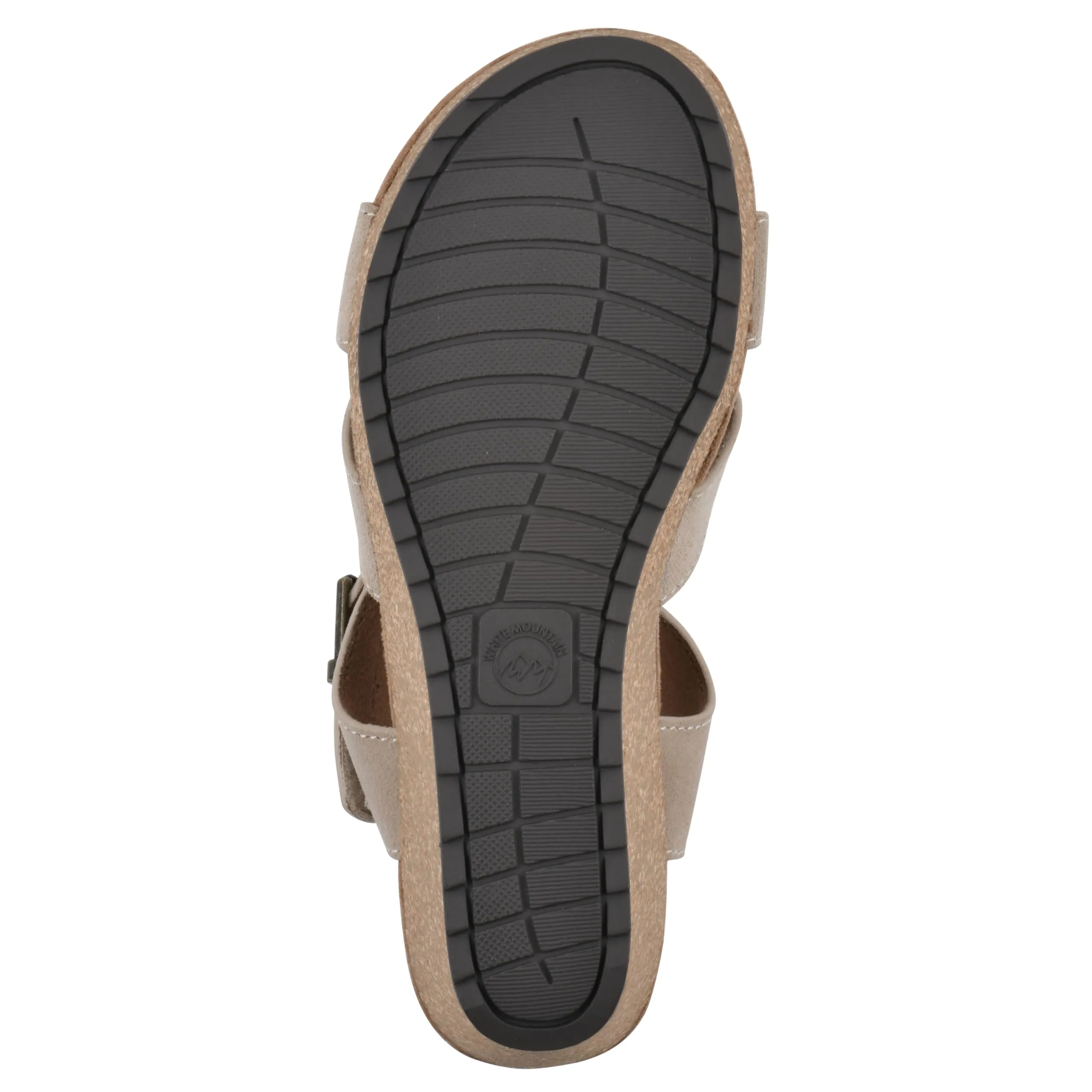 WHITE MOUNTAIN Women's Prezo Cork Wedge Sandal, Sandal Wood/Suede, 8.5 M