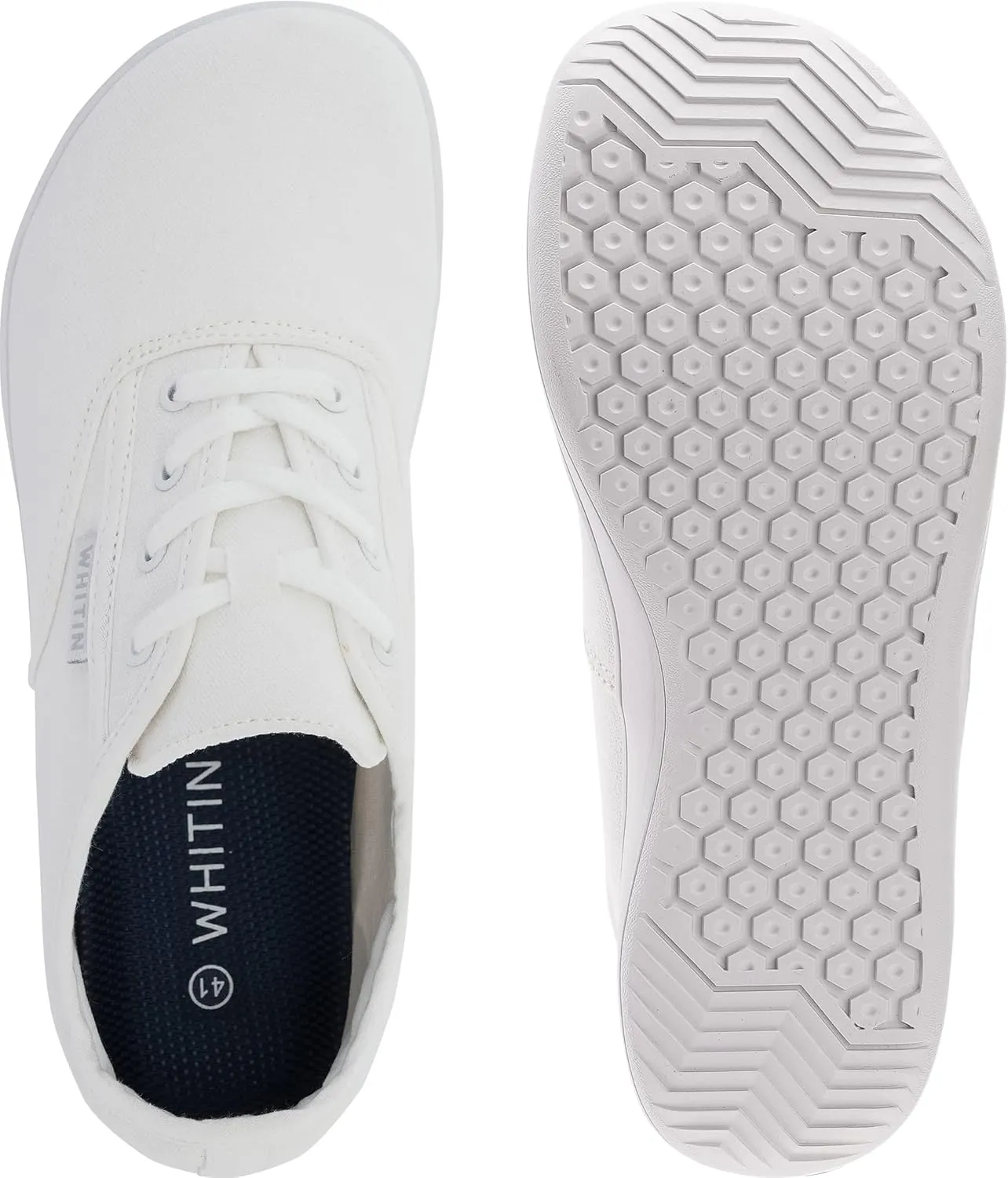WHITIN Women's Wide Canvas Minimalist Barefoot Shoes | Zero Drop Sole | Casual Sneaker