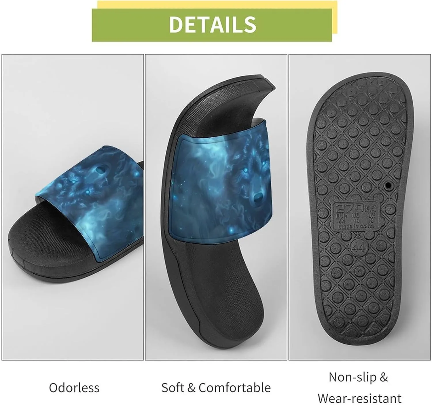Winged Wolf King And Moon Fashion Womens And Mens Slippers House Shower Shoes Indoor Outdoor Beach