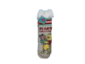 Winnie the Pooh Slipper Socks - Shoe Size 4-10