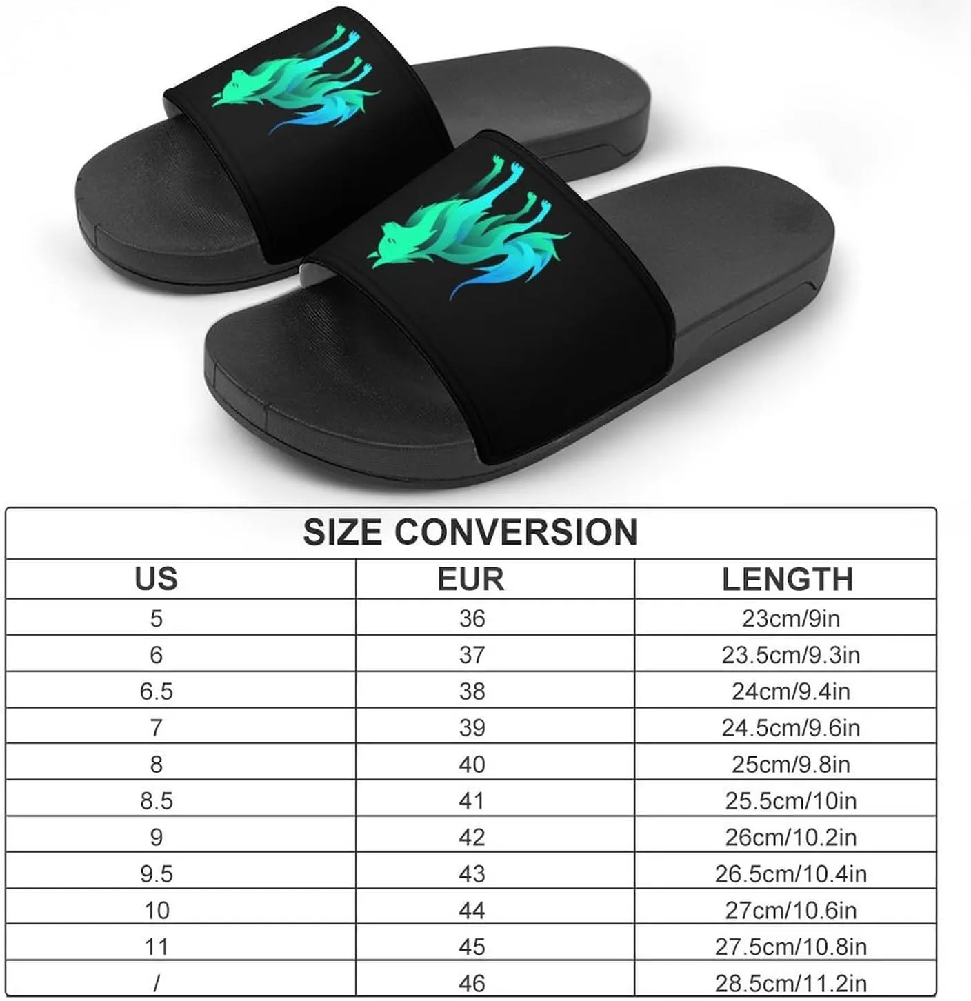Wolf Silhouette Fashion Womens And Mens Slippers House Shower Shoes Indoor Outdoor Beach