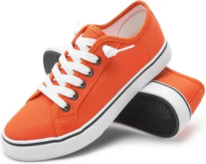 Women Canvas Sneaker Slip On Non Slip Casual Shoes Lace Up Canvas Low Top White Shoes Loafers for Women Fashion Black Sneaker