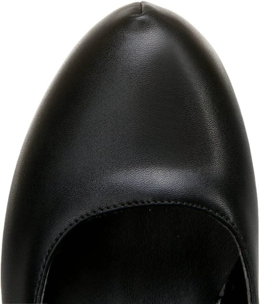 Women Fashion Platform High Heel Dress Shoes Cut Out Hook Loop Leather Casual Round Toe Party Pumps