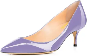 Women Fashion Pointed Toe Slip On Comfort Basic Kitten Heel Pumps Shoes