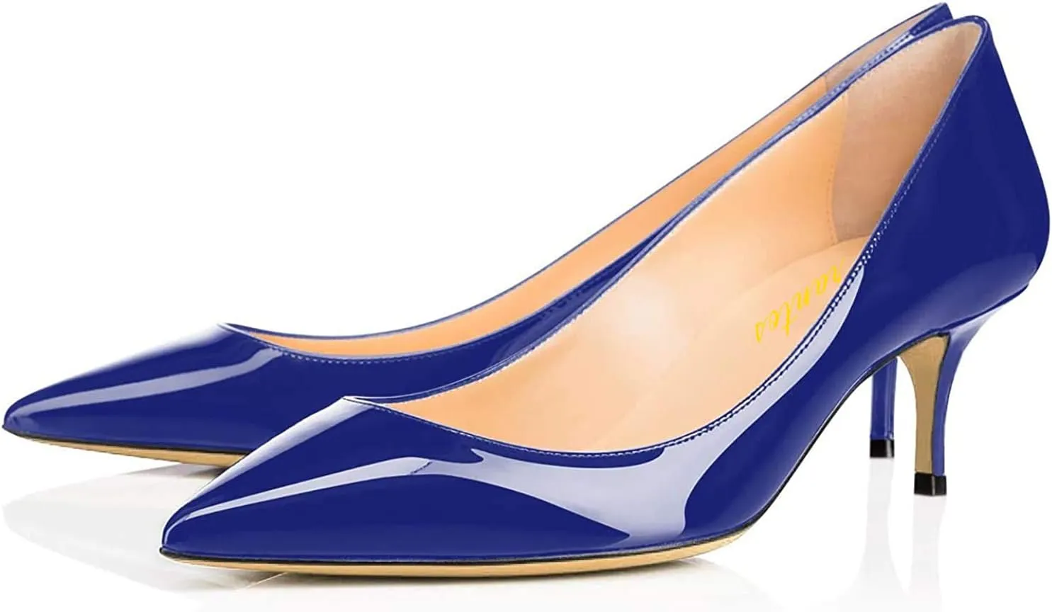 Women Fashion Pointed Toe Slip On Comfort Basic Kitten Heel Pumps Shoes