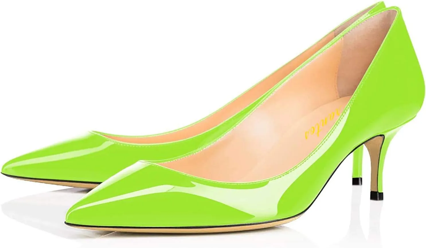 Women Fashion Pointed Toe Slip On Comfort Basic Kitten Heel Pumps Shoes
