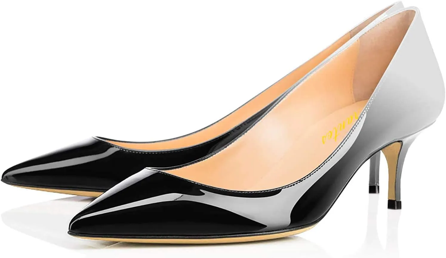 Women Fashion Pointed Toe Slip On Comfort Basic Kitten Heel Pumps Shoes
