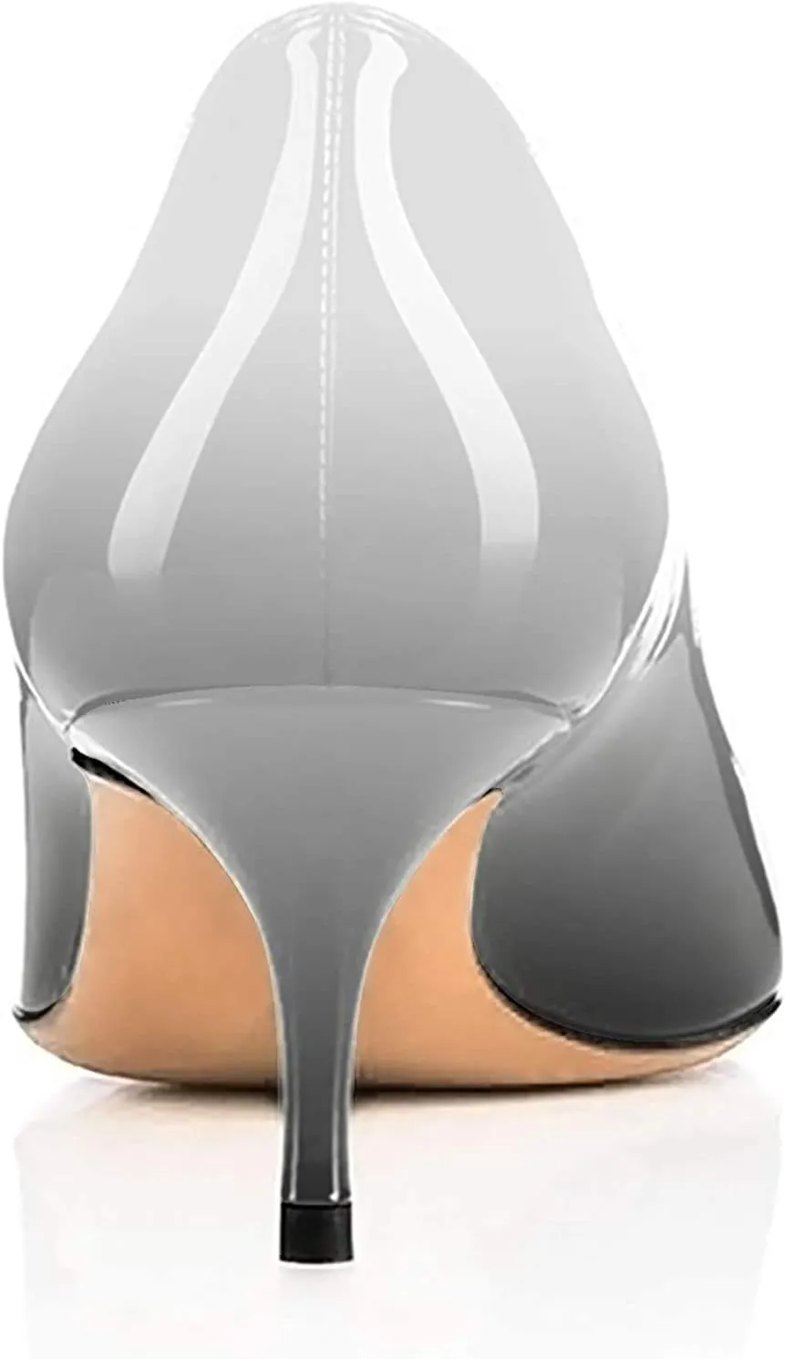 Women Fashion Pointed Toe Slip On Comfort Basic Kitten Heel Pumps Shoes