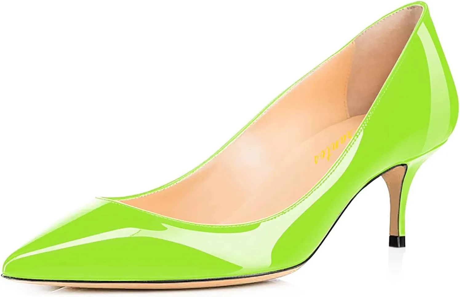 Women Fashion Pointed Toe Slip On Comfort Basic Kitten Heel Pumps Shoes