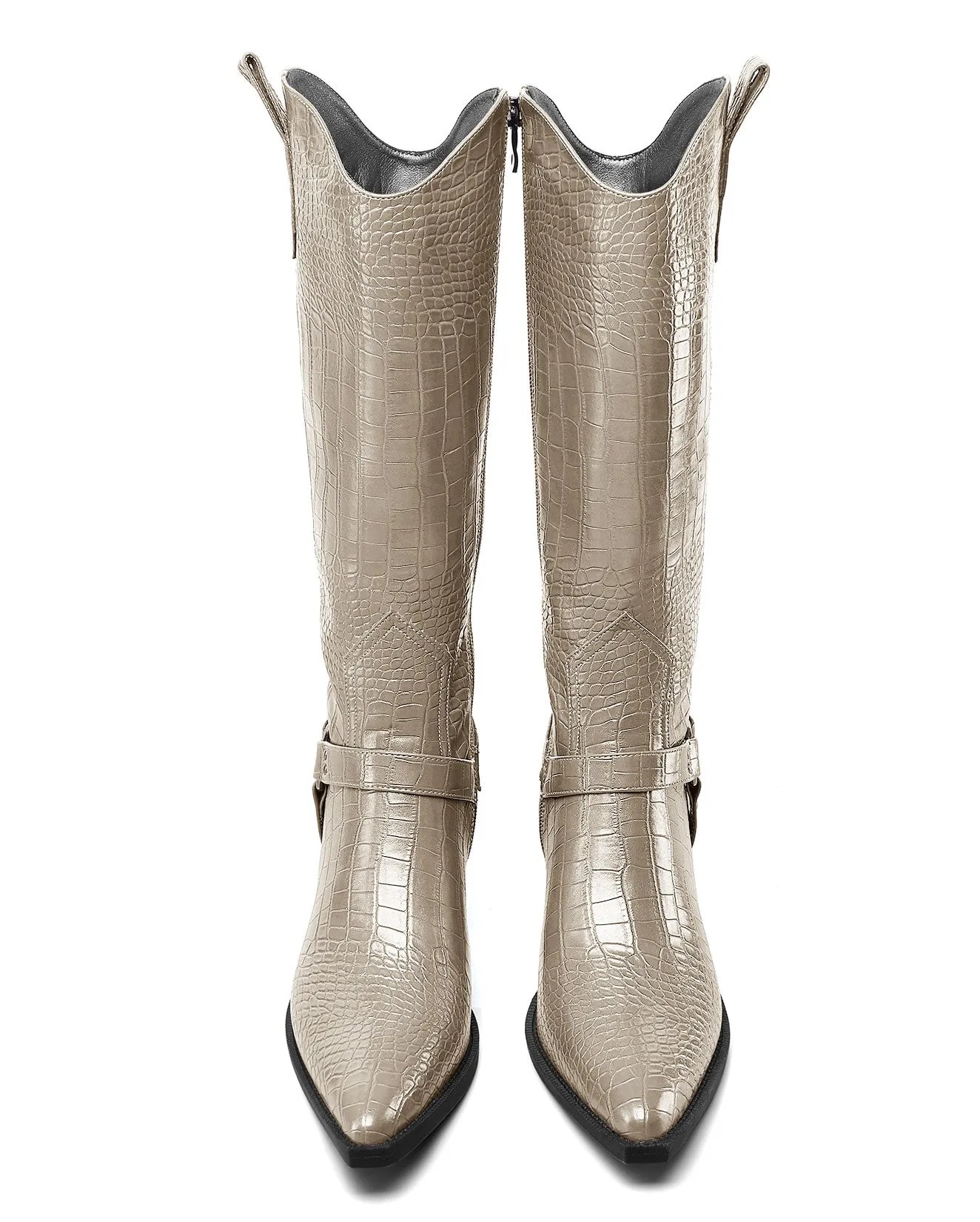 Women Ladies Cowboy Boots for Women Western Cowgirl Boots Embroidered Pointed Toe Mid Calf Boots with Chunky Block Heel 6CM Heels