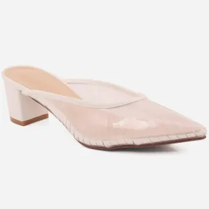 Women "CANDACE" Pointed toe Transparent Slippers