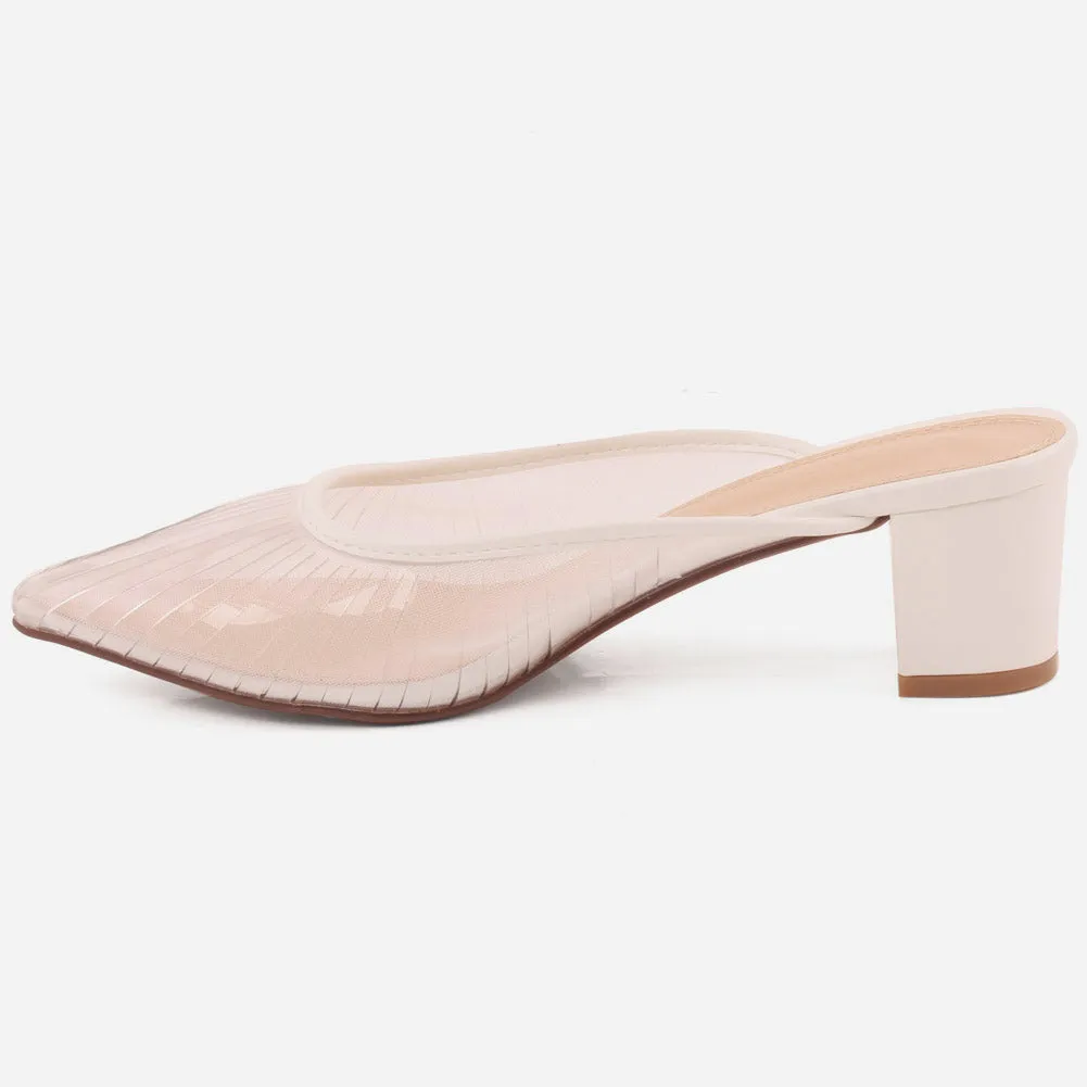 Women "CANDACE" Pointed toe Transparent Slippers