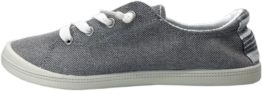 Women Slip-On Linen Canvas Lace-Up Fashion Sneaker