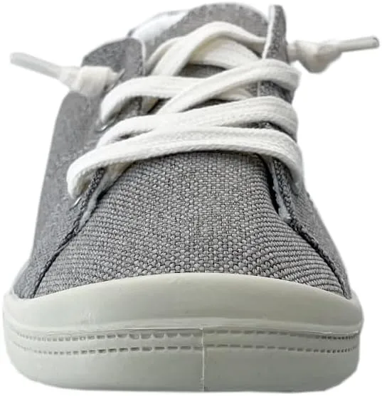 Women Slip-On Linen Canvas Lace-Up Fashion Sneaker