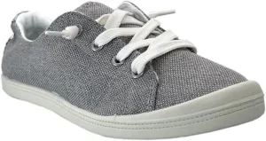 Women Slip-On Linen Canvas Lace-Up Fashion Sneaker