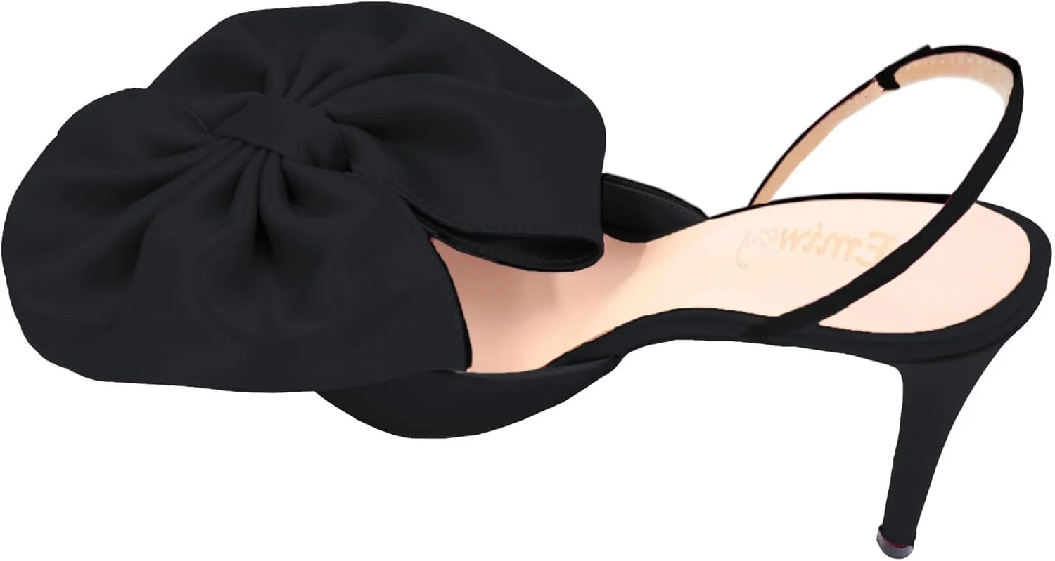 Women's Bow-Knot Pointed Toe High Heel Stiletto Pumps Dress Party Ladies Sandals Shoes