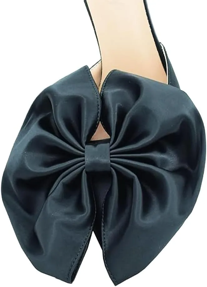 Women's Bow-Knot Pointed Toe High Heel Stiletto Pumps Dress Party Ladies Sandals Shoes