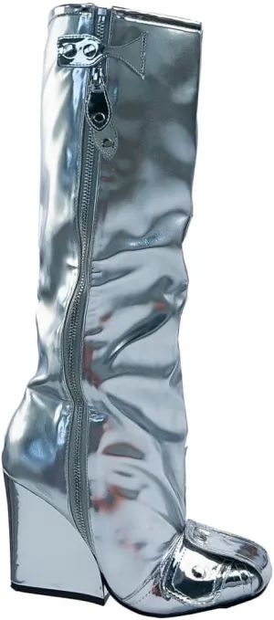 Women's Buckle Detail Square Toe Wedge Heel Knee High Long Boot﻿ Senna