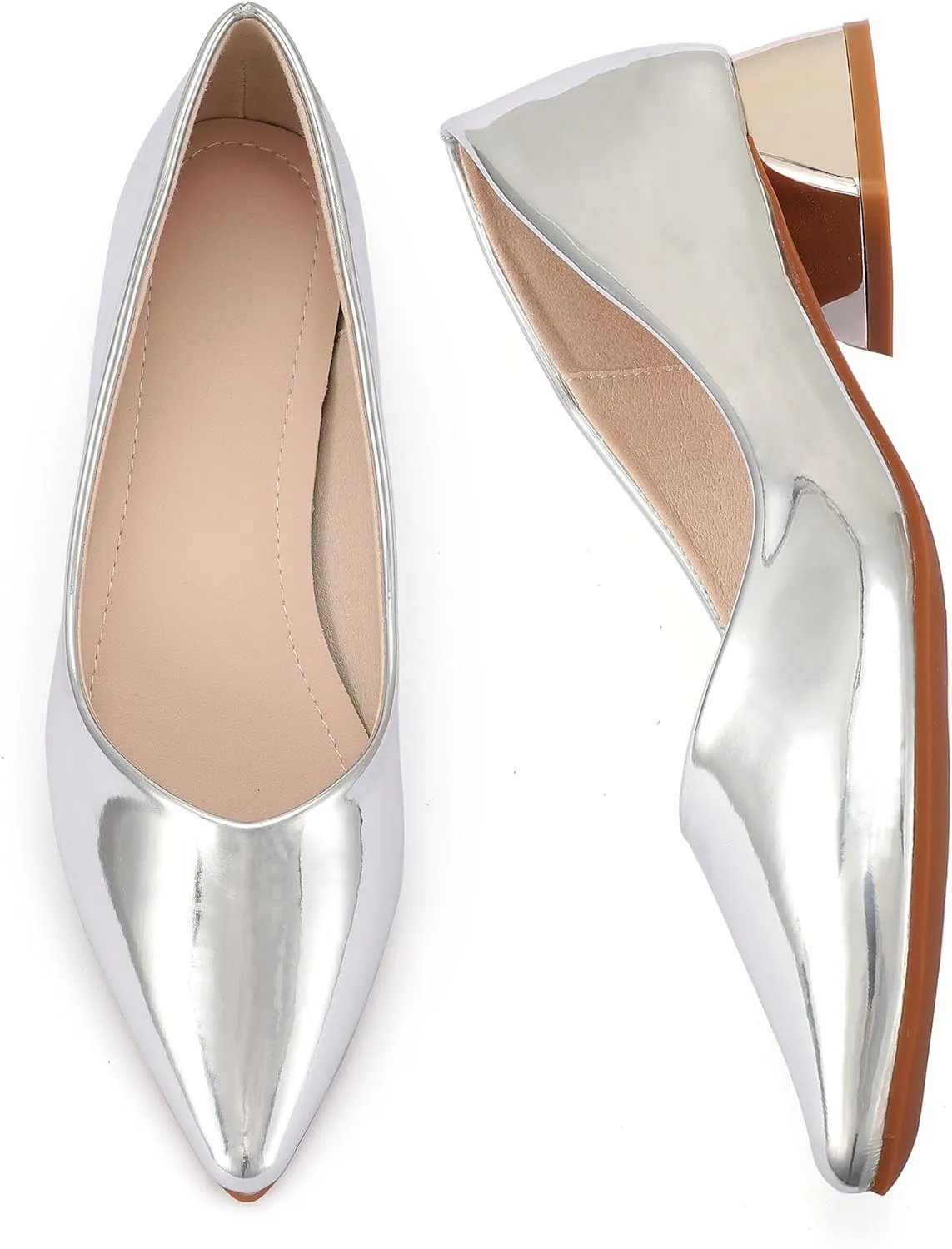 Women's Chunky Closed Toe Low Block Heels Work Pumps Comfortable Dress Wedding Shoes for Party Office