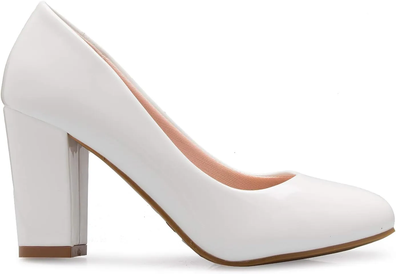 Women's Classic Round-Toe Platform Pumps High Block Heel - Adorable, Comfortable