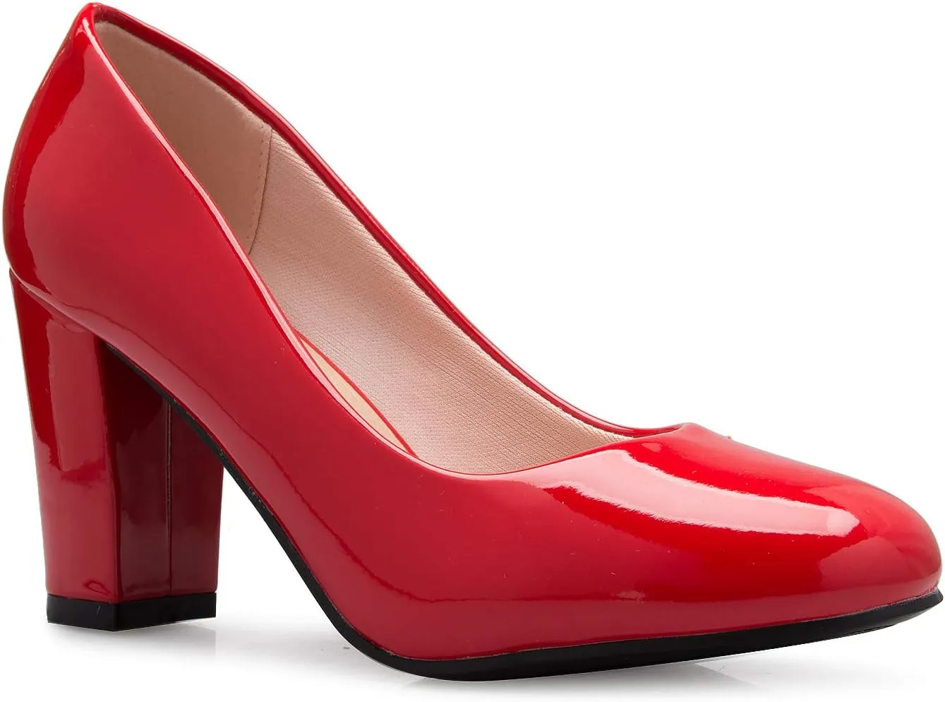 Women's Classic Round-Toe Platform Pumps High Block Heel - Adorable, Comfortable