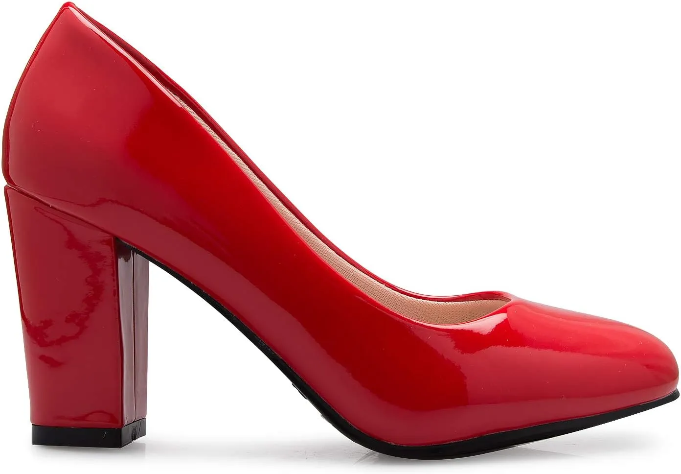 Women's Classic Round-Toe Platform Pumps High Block Heel - Adorable, Comfortable