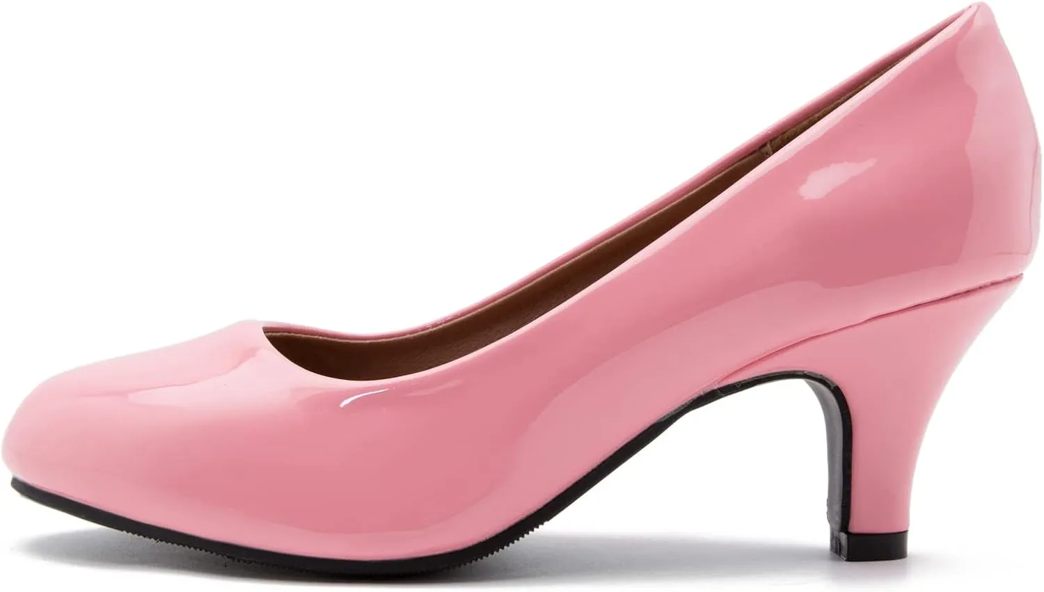Women's Classic Round Toe Pump Kitten Low Heel Shoes