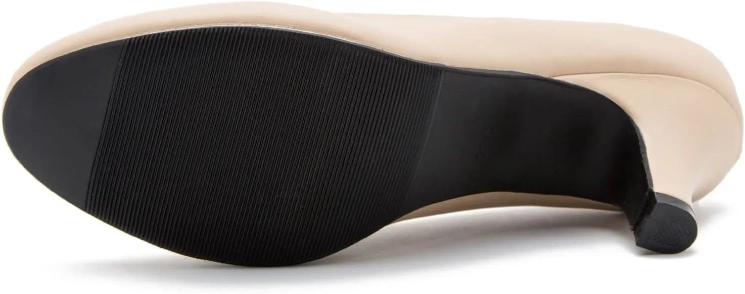 Women's Classic Round Toe Pump Kitten Low Heel Shoes