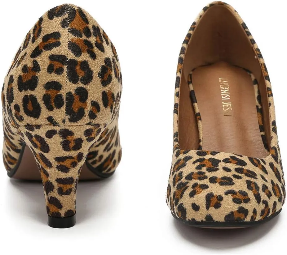 Women's Classic Round Toe Pump Kitten Low Heel Shoes