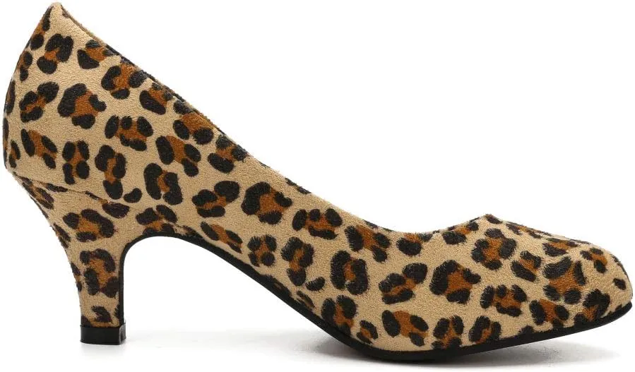 Women's Classic Round Toe Pump Kitten Low Heel Shoes