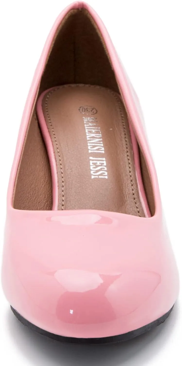 Women's Classic Round Toe Pump Kitten Low Heel Shoes