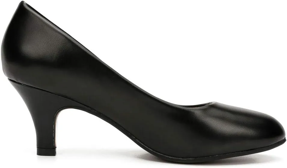 Women's Classic Round Toe Pump Kitten Low Heel Shoes