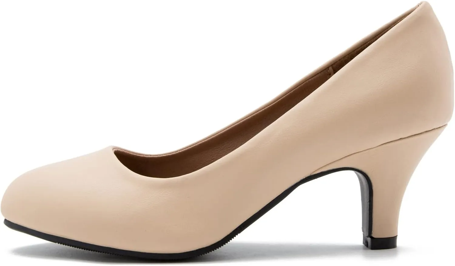 Women's Classic Round Toe Pump Kitten Low Heel Shoes