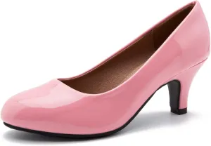 Women's Classic Round Toe Pump Kitten Low Heel Shoes