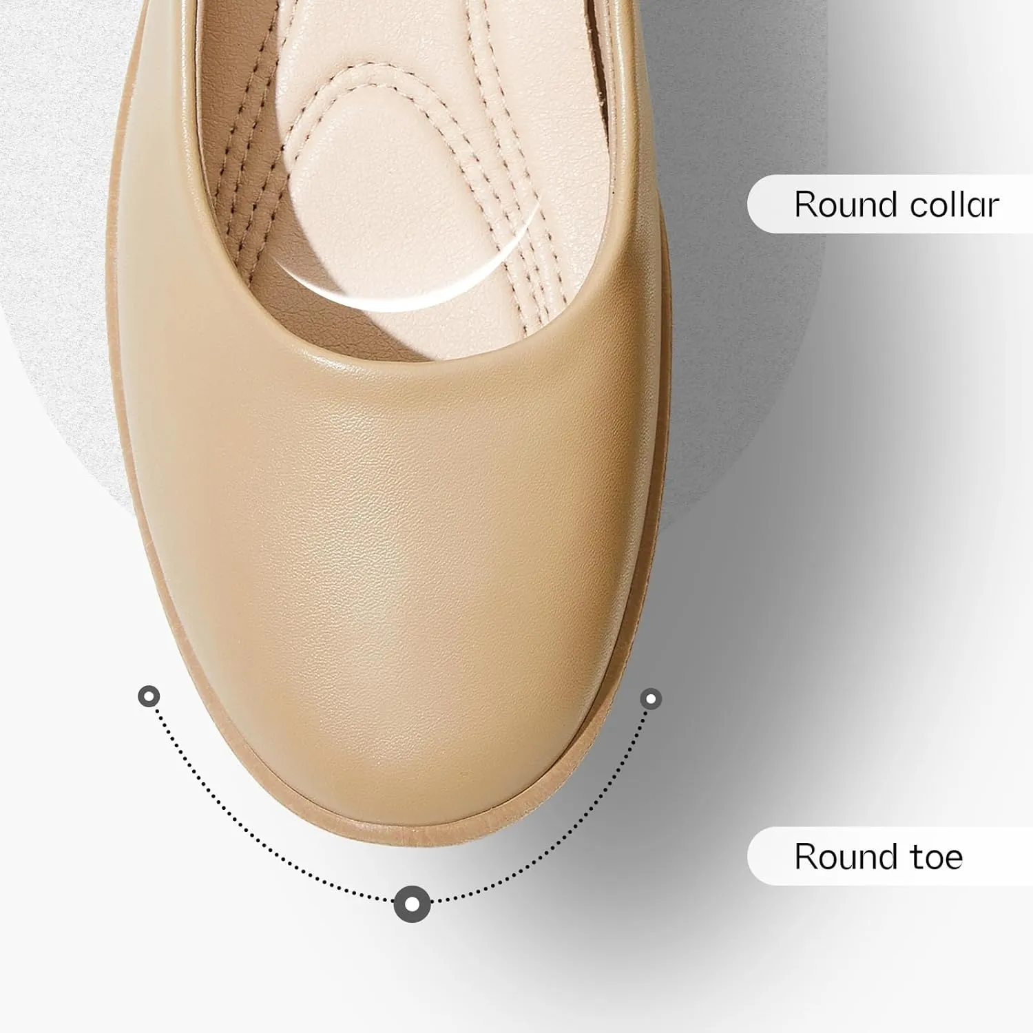 Women's Comfortable Black Leather Dress Ballerina Flats for Office and Work