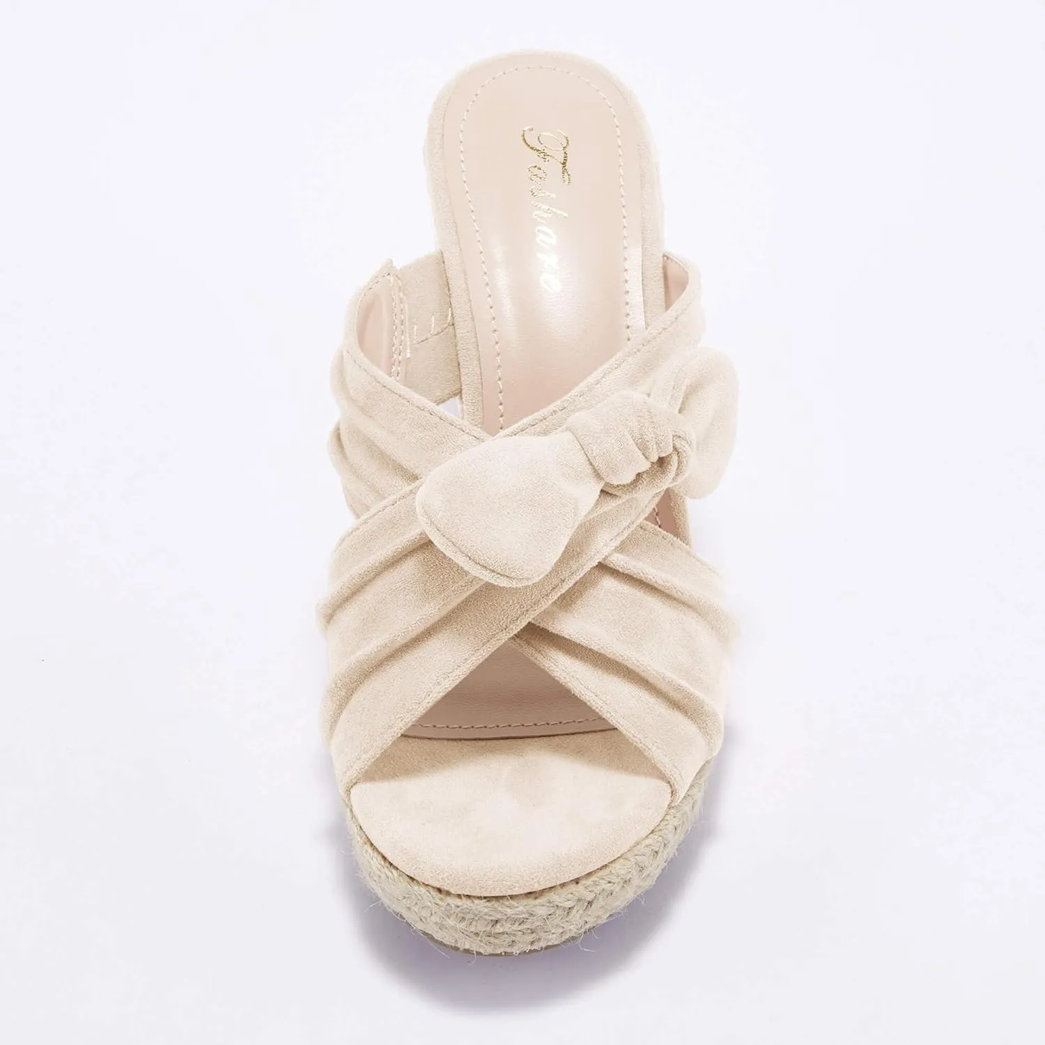 Womens Espadrilles Wedge Sandals Slides Platform Slip on Bow Knot Open Toe Summer Mules Shoes