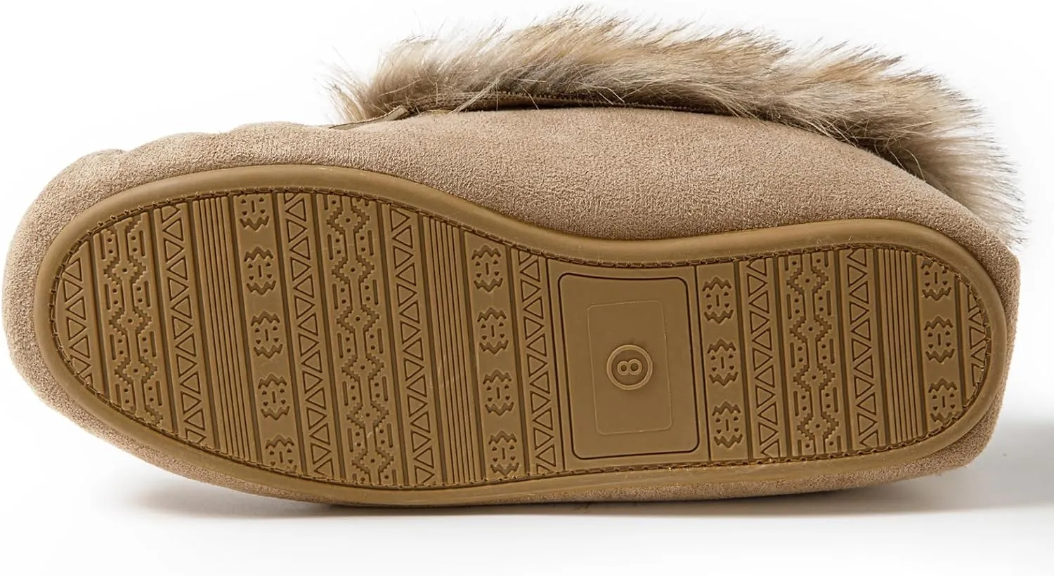 Women's Faux-Fur Beaded Vegan Moccasin Slipper Shoes
