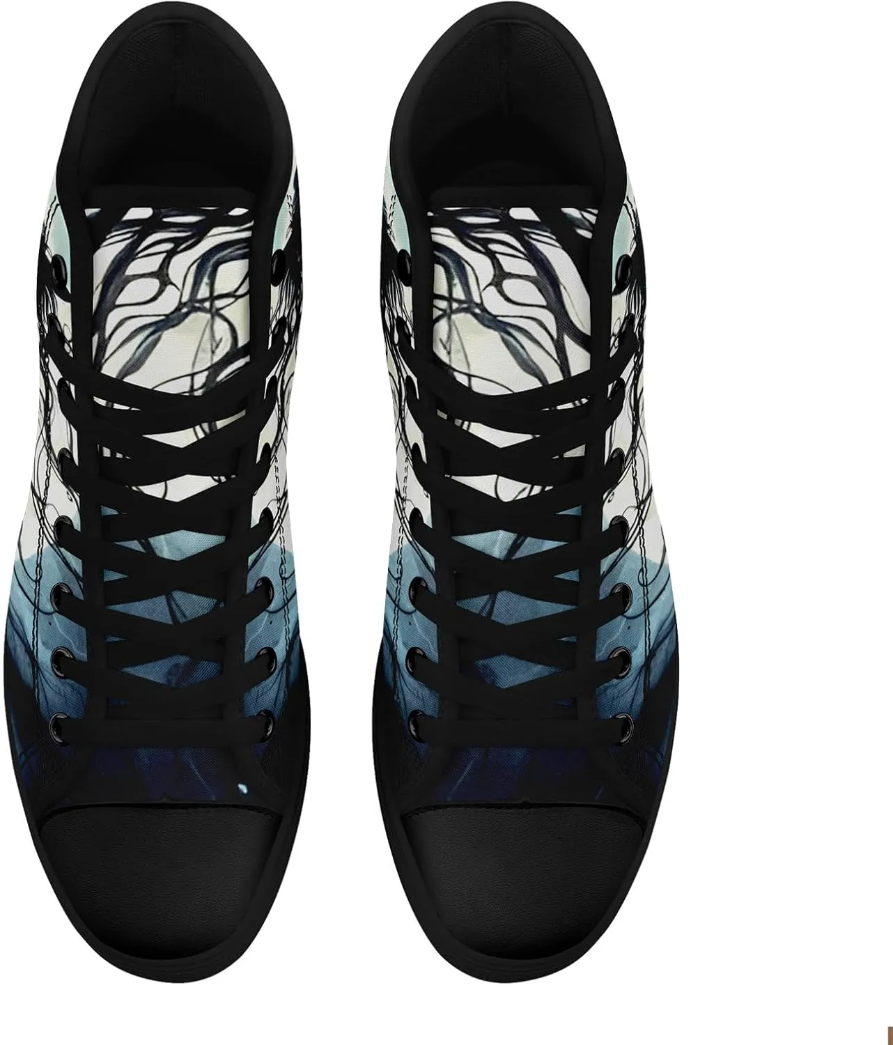 Womens Gothic High-Top Canvas Sneakers Punk Style Alternative Streetwear Canvas Shoes, Lace-Up Casual Skate Shoes for Men