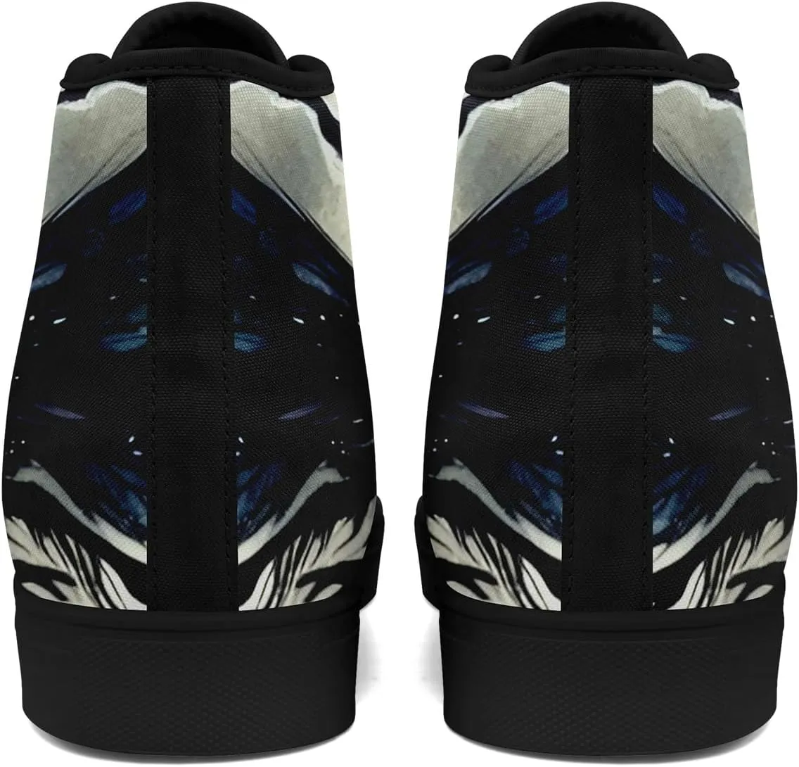 Womens Gothic High-Top Canvas Sneakers Punk Style Alternative Streetwear Canvas Shoes, Lace-Up Casual Skate Shoes for Men