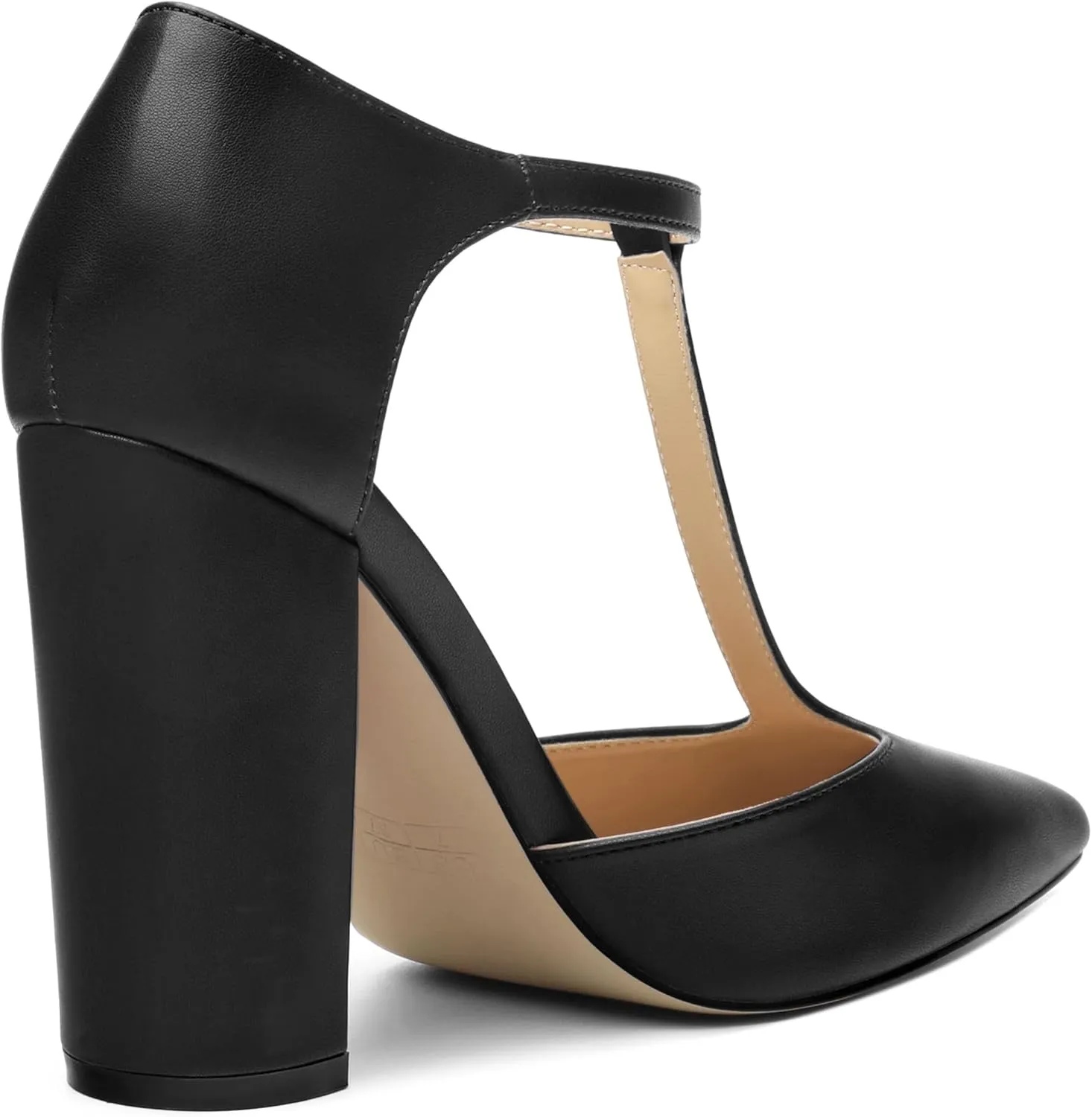Women's High Heel Pumps, Simple Classic T-Strap Pointed Toe Dress Shoes,Party Dress Sandals3.9