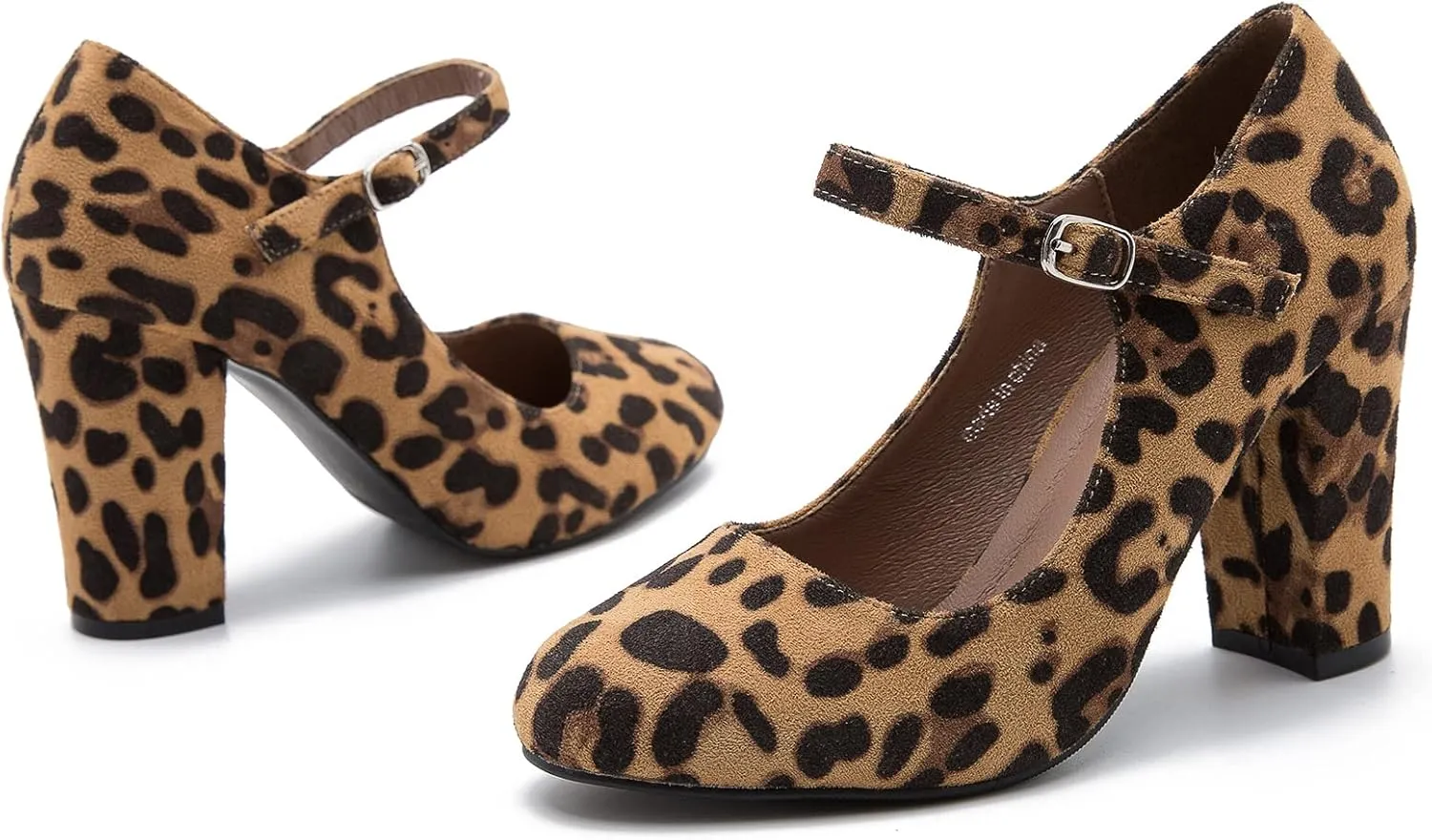Women's Mary Jane Heels Closed Toe Chunky Heel Round Toe Block High Heel Pumps